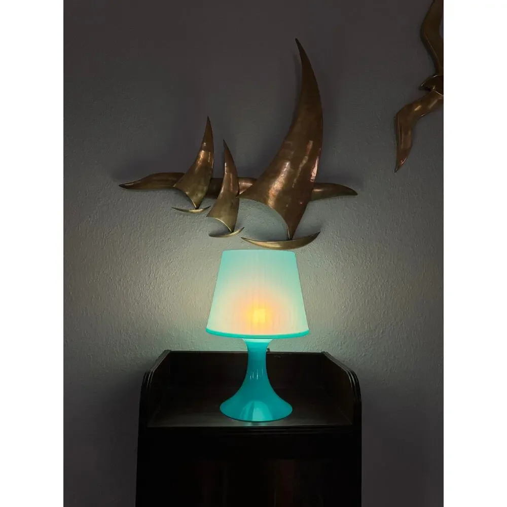 Vintage 1990s IKEA Teal Plastic Table Lamp, Postmodern
